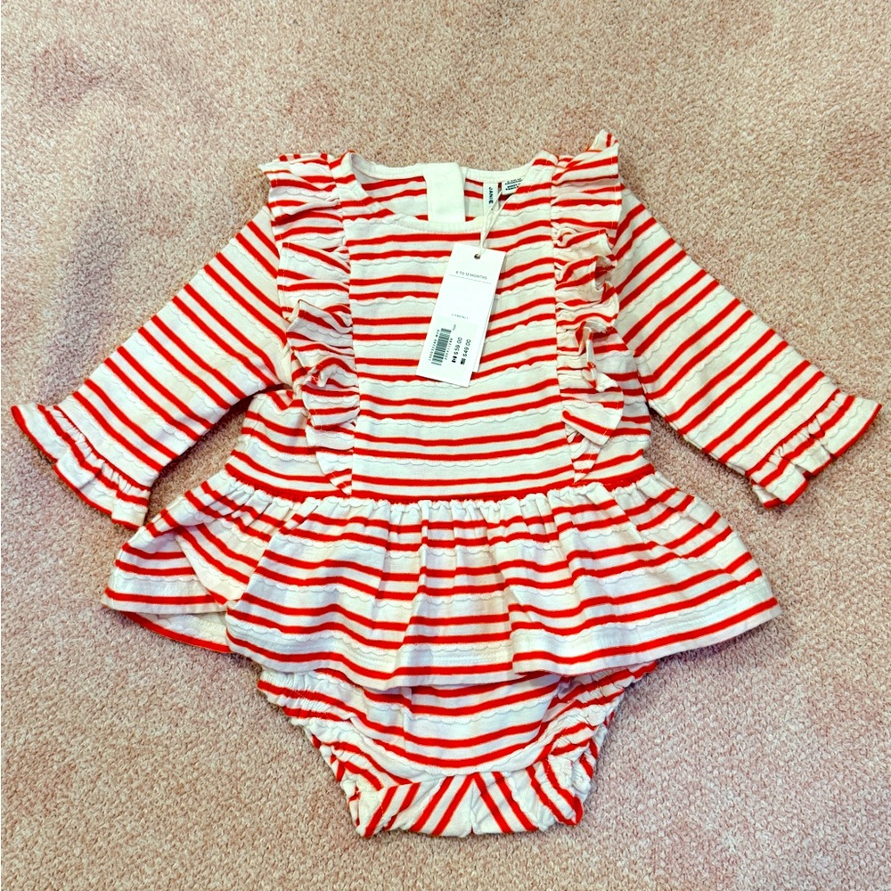 Janie and jack top and bottom striped 2 piece set NWT 6-12 months